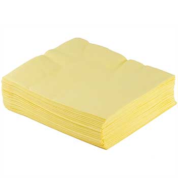 JAM Paper Lunch Napkins, 2-Ply, 6 1/2&quot; W x 6 1/2&quot; L, Yellow, 50 Napkins/Pack