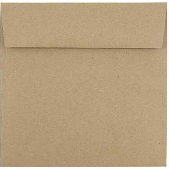 JAM Paper Premium Invitation Envelopes, 6 1/2&quot; x 6 1/2&quot;, Brown Kraft Paper Bag, 50/PK