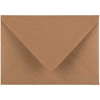 JAM Paper A7 V-Flap Invitation Envelopes, 5 1/4&quot; x 7 1/4&quot;, Brown Kraft Paper Bag, 25/PK