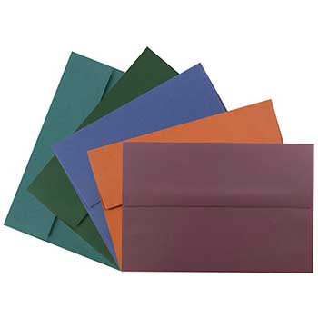 JAM Paper A10 Premium Invitation Envelopes, 6&quot; x 9 1/2&quot;, Assorted Colors, 125/PK