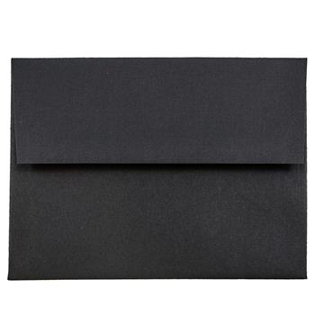 JAM Paper A2 Premium Invitation Envelopes, 4 3/8&quot; x 5 3/4&quot;, Black Linen, 100/PK