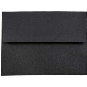 JAM Paper A2 Premium Invitation Envelopes, 4 3/8&quot; x 5 3/4&quot;, Black Linen, 25/PK