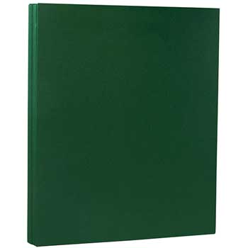 JAM Paper Cardstock, 80 lb, 8.5&quot; x 11&quot;, Dark Green, 250 Sheets/Ream