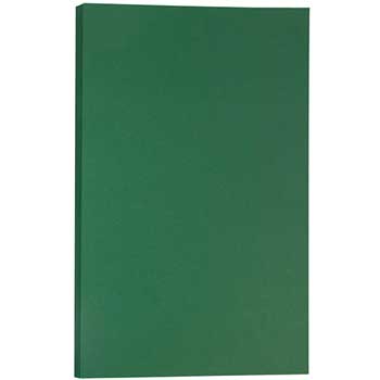 JAM Paper Cardstock, 80 lb, 8.5&quot; x 14&quot;, Dark Green, 250 Sheets/Ream