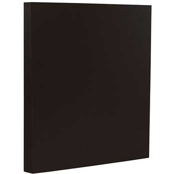 JAM Paper Cardstock, 80 lb, 8.5&quot; x 11&quot;, Black Smooth, 250 Sheets/Ream