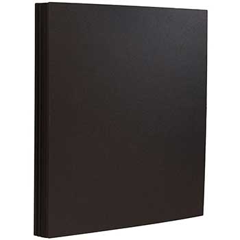 JAM Paper Matte Cardstock, 65 lb, 8.5&quot; x 11&quot;, Smooth Black, 50 Sheets/Ream