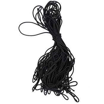 JAM Paper Elastic String Ties, 10&quot;, Black Matte, 50/PK