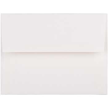JAM Paper A2 Strathmore Invitation Envelopes, 4 3/8&quot; x 5 3/4&quot;, Bright White Linen, 25/PK