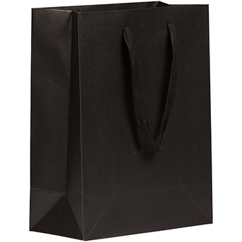JAM Paper Kraft Gift Bag, 10&quot; x 5&quot; x 13&quot;, Black Matte Recycled