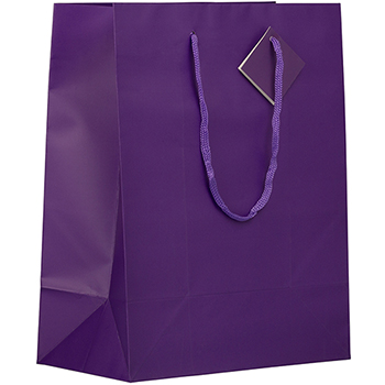 JAM Paper Gift Bag, 10&quot; x 5&quot; x 13&quot;, Purple Matte