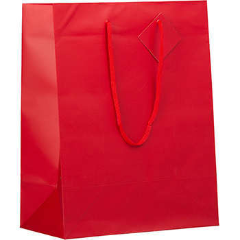 JAM Paper Gift Bag, 10&quot; x 5&quot; x 13&quot;, Red Matte