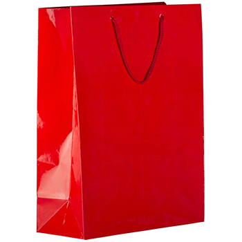 JAM Paper Glossy Gift Bag, 12 1/2&quot; x 6&quot; x 17&quot;, Red
