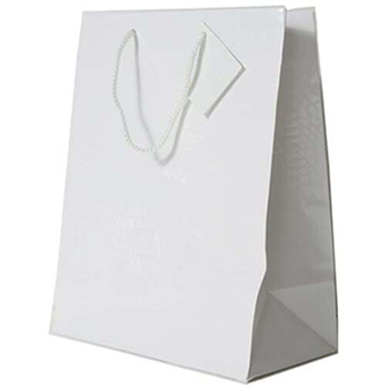 JAM Paper Glossy Gift Bag, 12 1/2&quot; x 6&quot; x 17&quot;, White