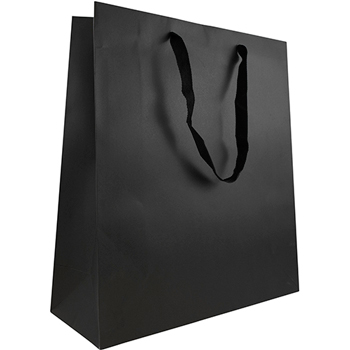 JAM Paper Heavy Duty Kraft Gift Bags, Jumbo (16&quot; x 17 1/2&quot; x 6&quot;), Black Matte Recycled, 3/PK