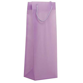 JAM Paper Translucent Shopping Bag, 3 3/4&quot; x 13 1/2&quot; x 5&quot;, Purple