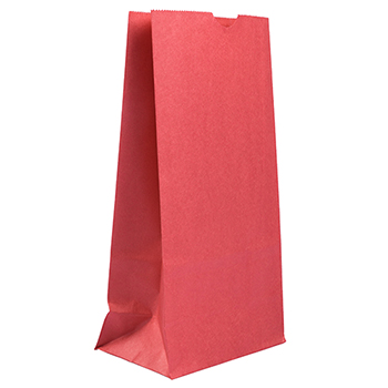 JAM Paper Kraft Lunch Bags, 4 1/8&quot; 2 1/4&quot; x 8&quot;, Red, 500/BX
