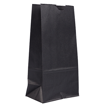 JAM Paper Kraft Lunch Bags, 5&quot; x 3&quot; x 9 3/4&quot;, Black, 25/PK