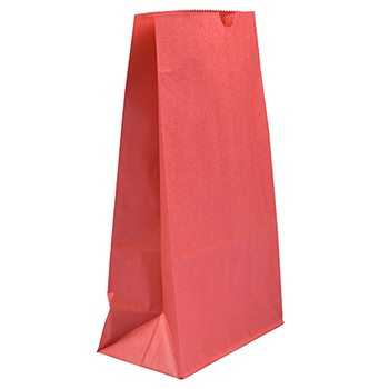 JAM Paper Kraft Lunch Bags, 6&quot; x 3 3/4&quot; x 11&quot;, Red, 25/PK