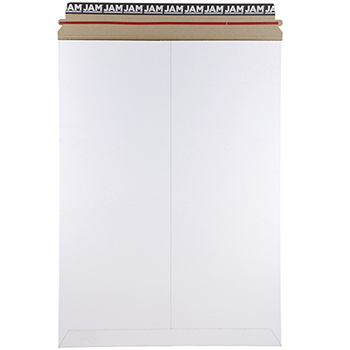 JAM Paper Stay-Flat Photo Mailer Envelopes with Peel &amp; Seal Closure, 13&quot; x 18&quot;, White, 6/Pack
