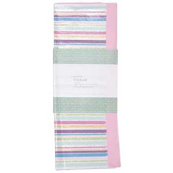 JAM Paper Tissue Paper, Colorful Glitter Stripe, 4 Sheets