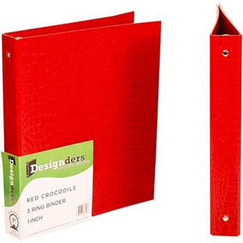 JAM Paper Premium Crocodile Textured Binder, 1&quot;, Red