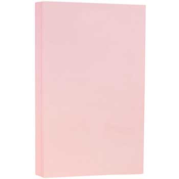 JAM Paper Cardstock, 80 lb, 8.5&quot; x 14&quot;, Baby Pink, 250/Ream
