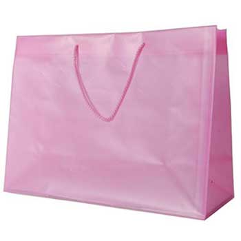 JAM Paper Shopping Bags, 15&quot; x 12&quot; x 6&quot;, Ultra Pink