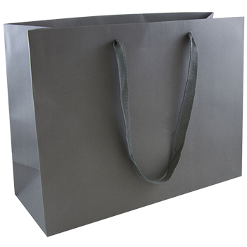 JAM Paper Heavy Duty Kraft Gift Bags, Extra Large (17&quot; x 13&quot; x 6&quot;), Grey Matte Recycled, 3/PK