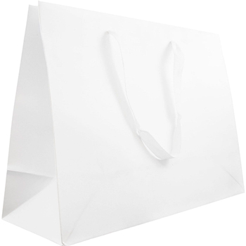 JAM Paper Heavy Duty Kraft Gift Bags, Extra Large (17&quot; x 13&quot; x 6&quot;), White Matte Recycled, 3/PK