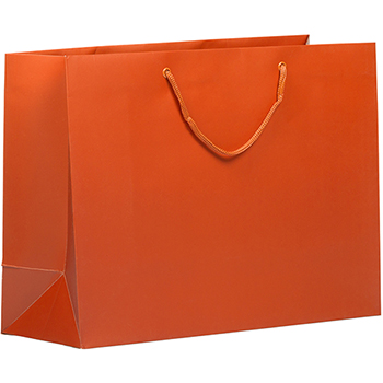 JAM Paper Matte Gift Bag, 16&quot; x 6&quot; x 12&quot;, Orange