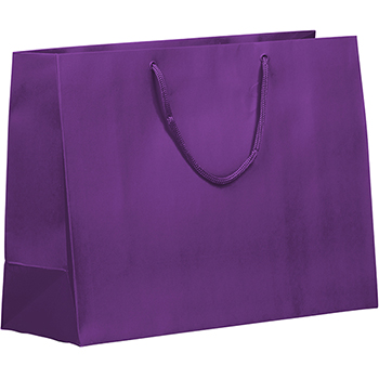 JAM Paper Gift Bag, Horizontal, 16&quot; x 6&quot; x 12&quot;, Purple Matte
