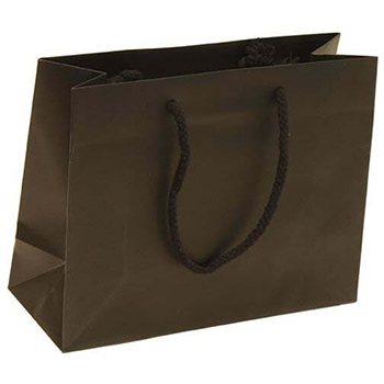 JAM Paper Glossy Gift Bag, Horizontal, 17&quot; x 6&quot; x 13&quot;, Black
