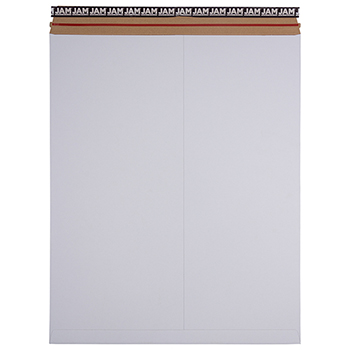 JAM Paper Stay-Flat Photo Mailer Envelopes with Peel &amp; Seal Closure, 17&quot; x 21&quot;, White, 6/Pack