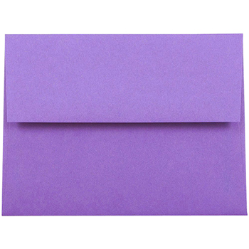 JAM Paper A2 Invitation Envelopes, 4 3/8&quot; x 5 3/4&quot; , Brite Hue Violet Purple , 25/PK