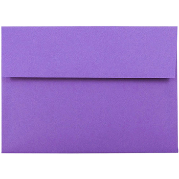 JAM Paper A7 Invitation Envelopes, 5 1/4&quot; x 7 1/4&quot; , Brite Hue Violet Purple, , 25/PK