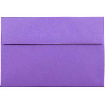 JAM Paper A8 Colored Invitation Envelopes, 5 1/2&quot; x 8 1/8&quot;, Violet Purple, Recycled, 250/BX