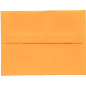 JAM Paper A2 Invitation Envelopes, 4 3/8&quot; x 5 3/4&quot; , Brite Hue Ultra Orange, 25/PK