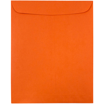 JAM Paper 9&quot; x12&quot; Open End Catalog Envelopes with Gum Closure, Brite Hue Orange , 10/PK