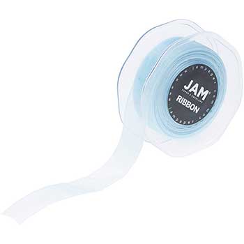 JAM Paper Sheer Organza Ribbon, 7/8&quot; x 25 yards, Light Blue