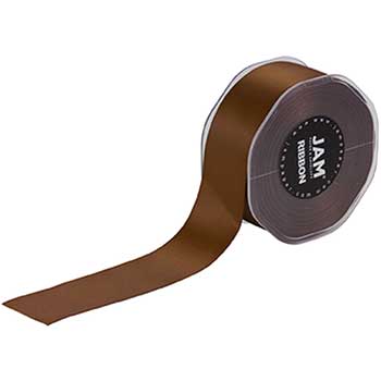 JAM Paper Double Faced Satin Ribbon, 1 1/2&quot; x 25 yd., Chocolate Brown