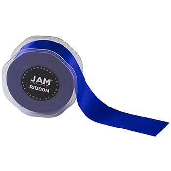 JAM Paper Double Faced Satin Ribbon, 1 1/2&quot; x 25 yd., Royal Blue