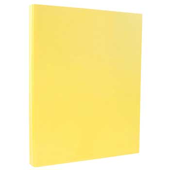 JAM Paper Vellum Bristol Index Cardstock, 110 lb, 8.5&quot; x 11&quot;, Canary, 250 Sheets/Ream