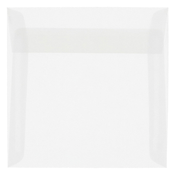 JAM Paper Square Translucent Vellum Invitation Envelopes, 7 1/2&quot; x 7 1/2&quot;, Clear, 50/PK