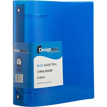 JAM Paper Plastic 3 Ring Binder, 3&quot;, Blue