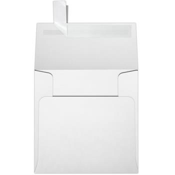 JAM Paper Square Envelopes, 4 in x 4 in, 70 lb, Bright White, Peel and Seal, 250/Pack