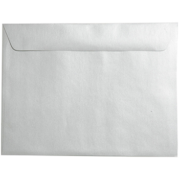 JAM Paper Open End Catalog Metallic Envelopes, 9&quot; x 12&quot;, Silver Stardream, 50/PK