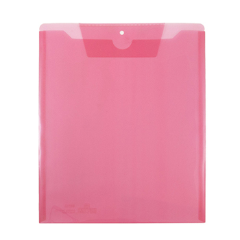 JAM Paper Plastic Envelopes with Tuck Flap Closure, Letter Open-End, 9 1/2&quot; x 11 1/2&quot;, Pink, 12/PK