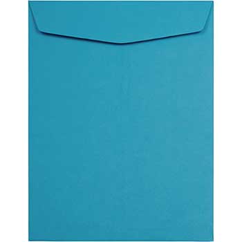 JAM Paper Open End Catalog Colored Envelopes, 10&quot; x 13&quot;, Blue, Recycled, 50/PK