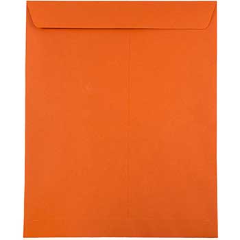 JAM Paper Open End Catalog Colored Envelopes, 10&quot; x 13&quot;, Orange, Recycled, 25/PK