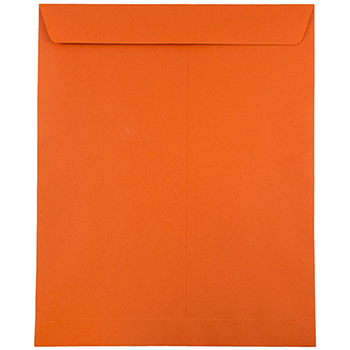 JAM Paper Open End Catalog Envelopes, 10&quot; x 13&quot;, Orange Recycled, 50/PK